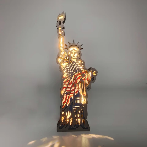 Statue Of Liberty Wooden Statues, for Home Desktop Room Wall Decor, Night Light, for Gift, Souvenirs